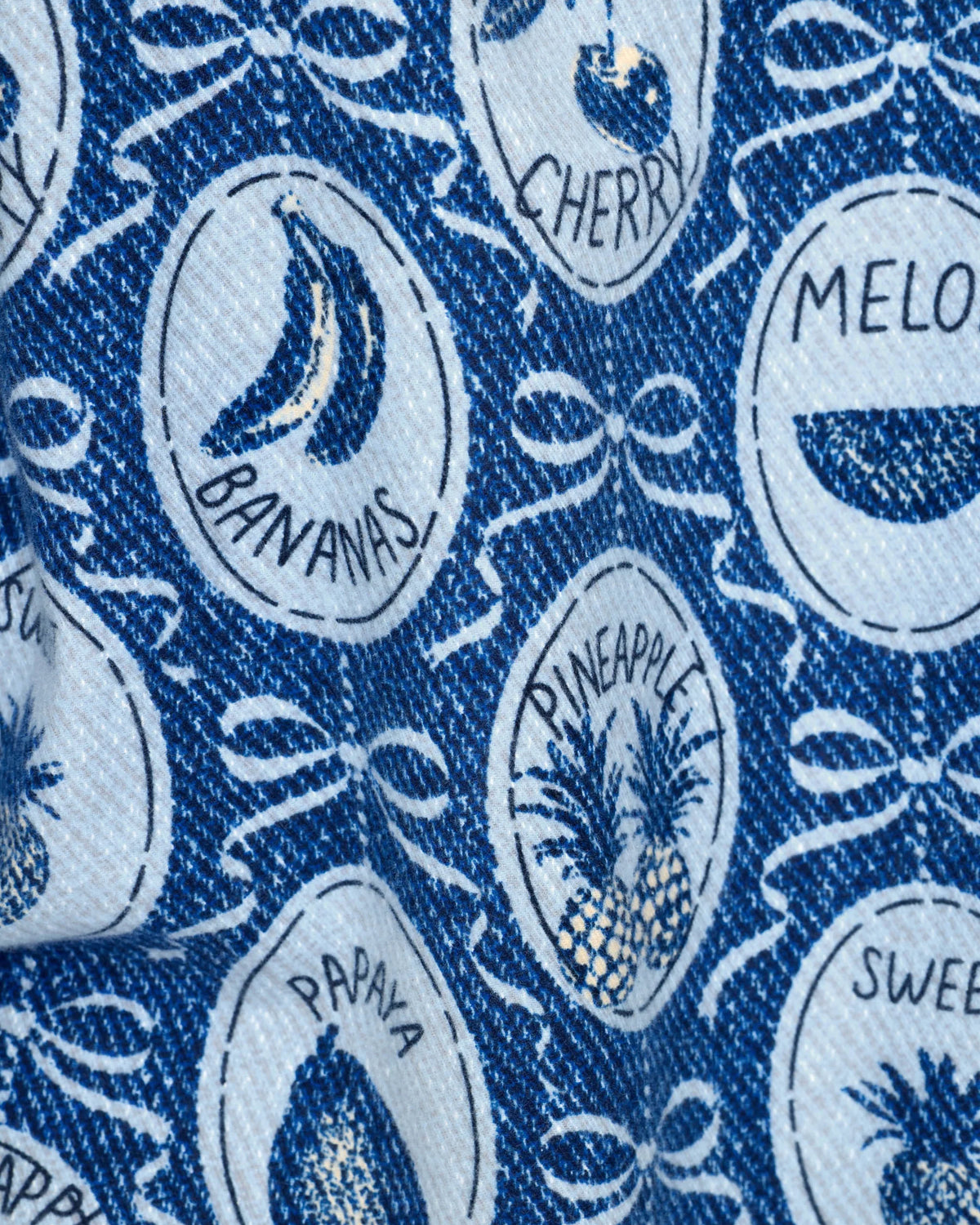 PJ Salvage Ma Cherie Navy Peony flannel swatch — Cloud Nine Pajamas