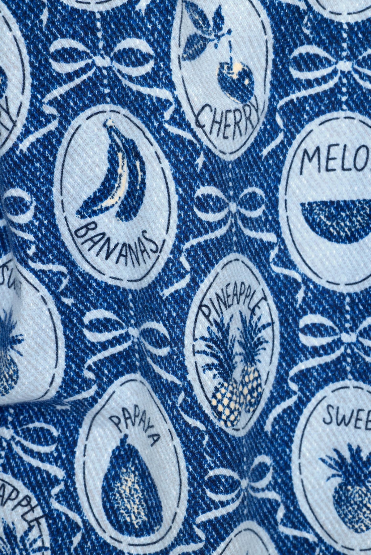 PJ Salvage Ma Cherie Navy Peony flannel swatch — Cloud Nine Pajamas