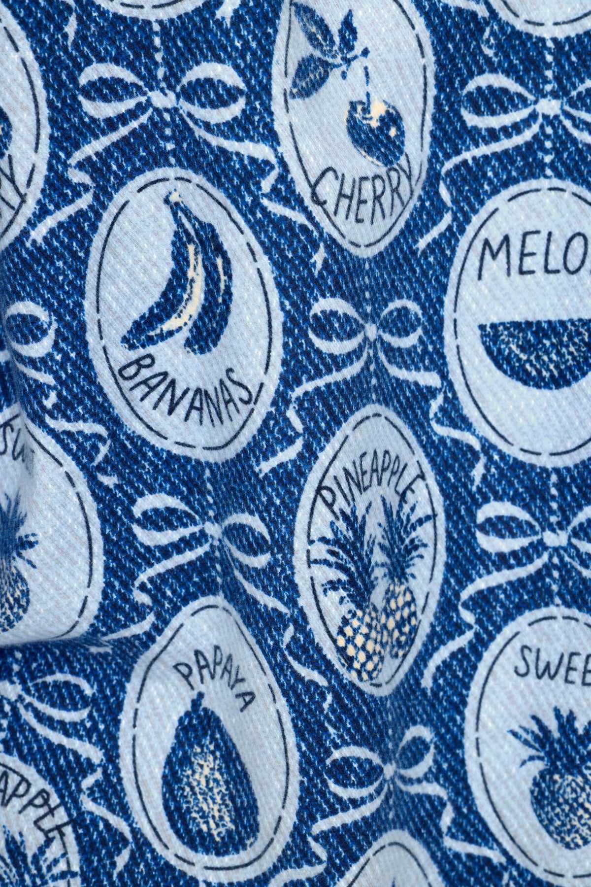 PJ Salvage Ma Cherie Navy Peony flannel swatch — Cloud Nine Pajamas