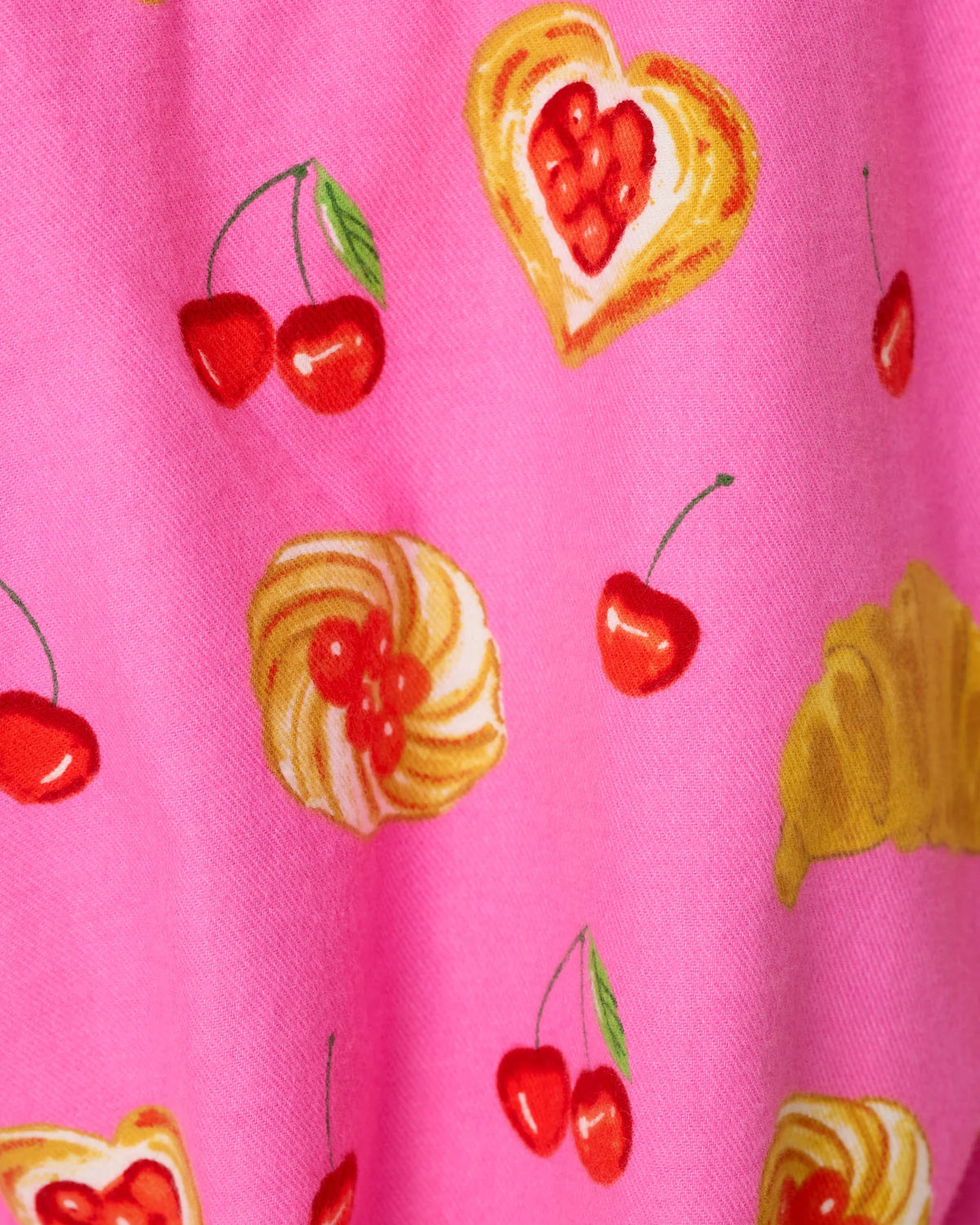 PJ Salvage Brunch Club Pink Rose flannel swatch — Cloud Nine Pajamas