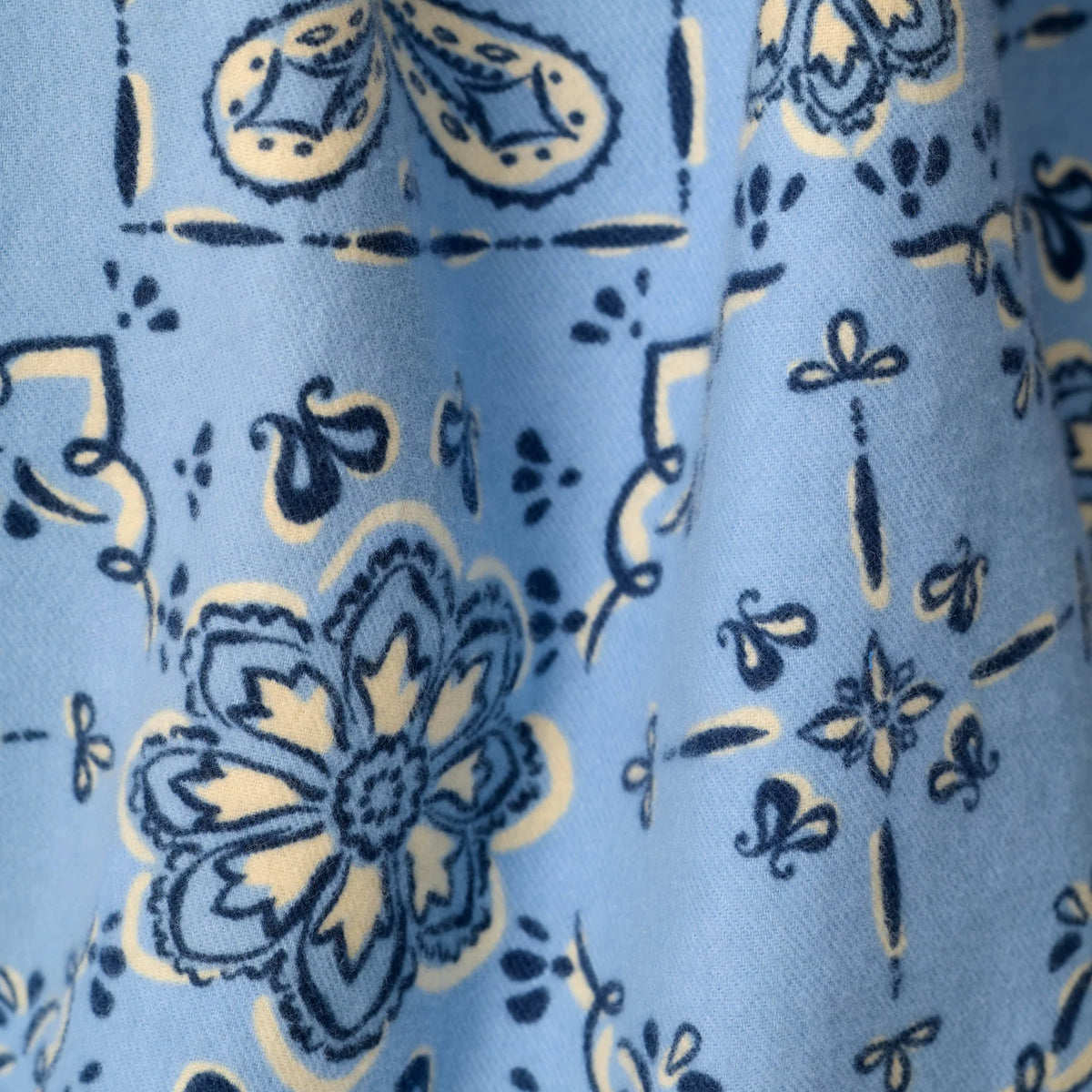 PJ Salvage Classic Paisley Soft Chambray flannel fabric swatch — Cloud Nine Pajamas