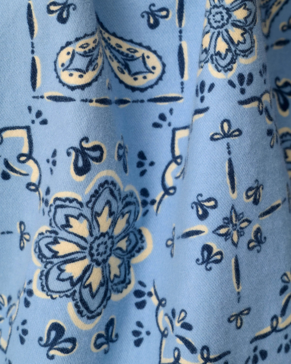 PJ Salvage Classic Paisley Soft Chambray flannel fabric swatch — Cloud Nine Pajamas