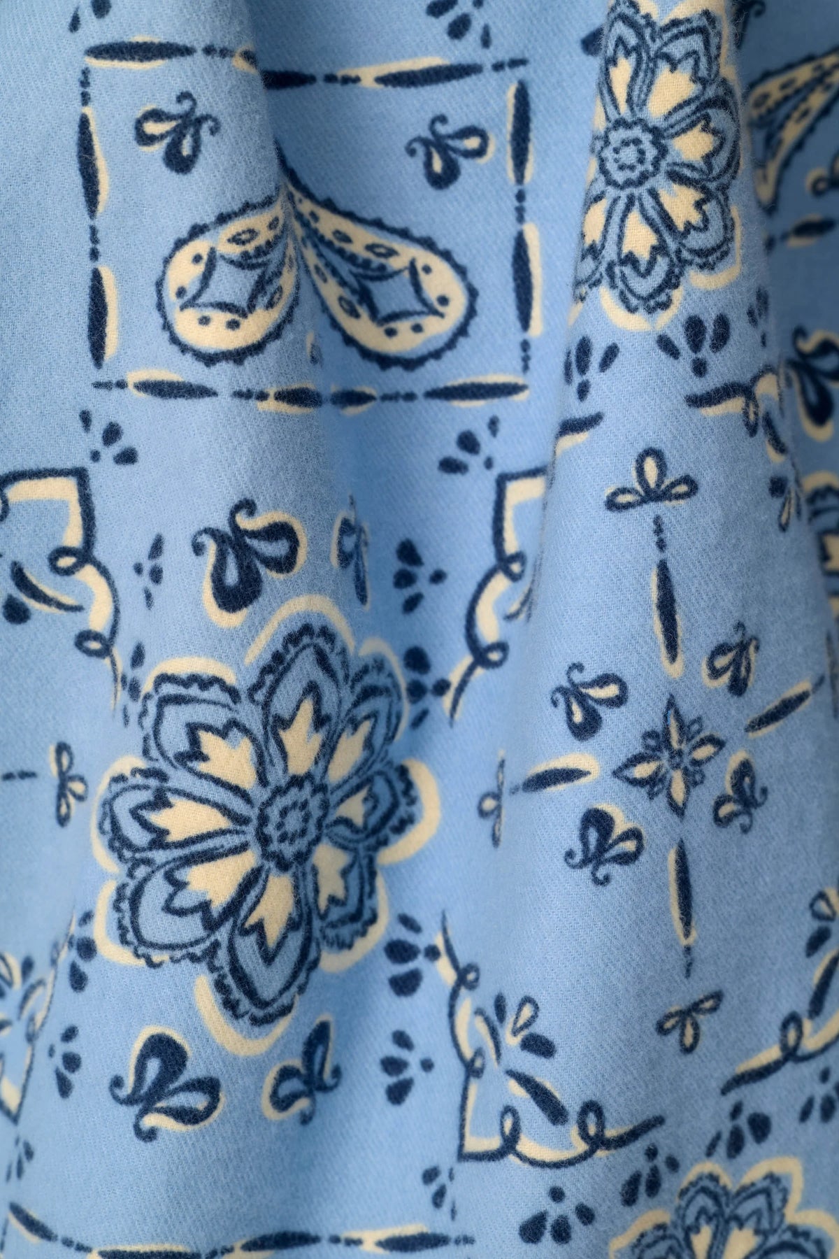 PJ Salvage Classic Paisley Soft Chambray flannel fabric swatch — Cloud Nine Pajamas