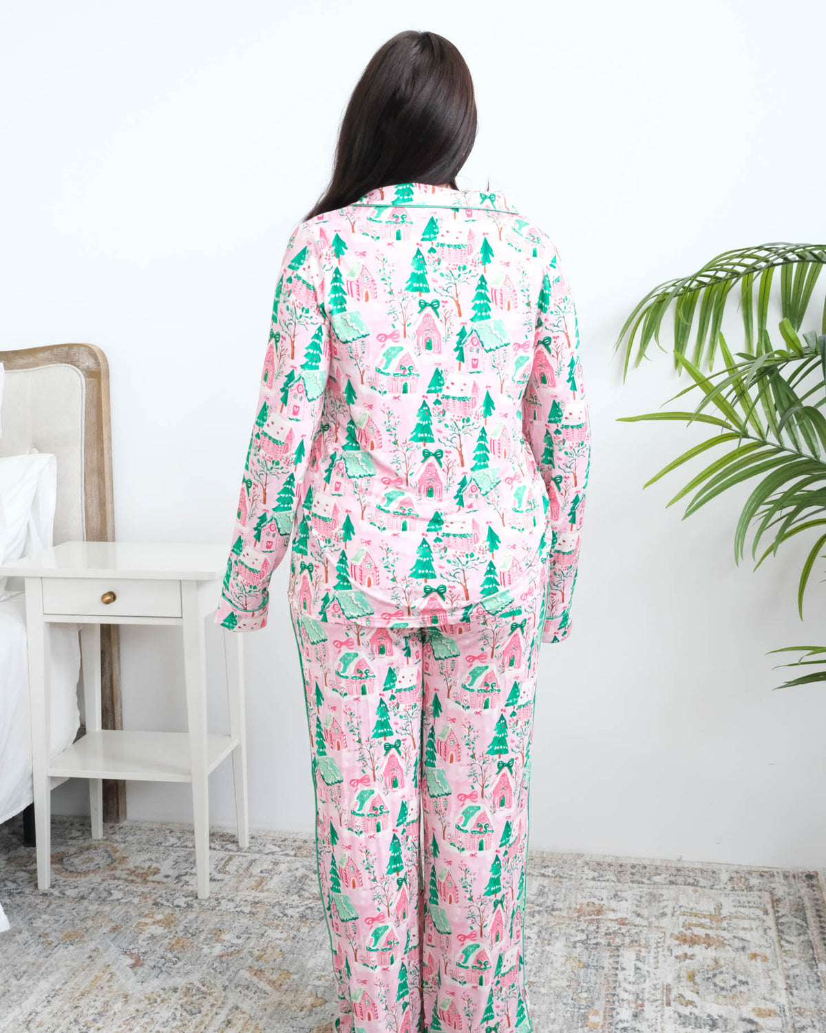 Georgia Rylan Sugar Plum Dreams Bamboo PJ Set back view — Cloud Nine Pajamas Edmonton