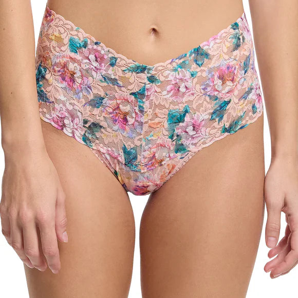 Light Floral BMFP retro lace thong printed pink lace by Hanky Panky