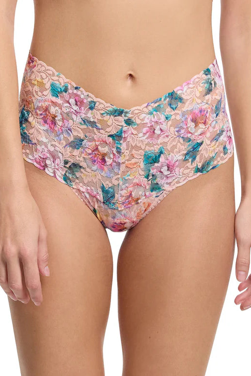 Light Floral BMFP retro lace thong printed pink lace by Hanky Panky
