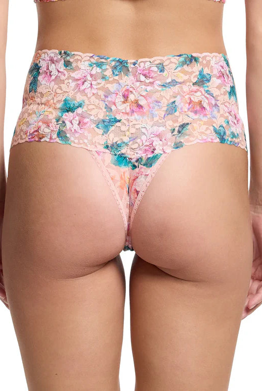Light Floral BMFP retro lace thong printed pink lace by Hanky Panky