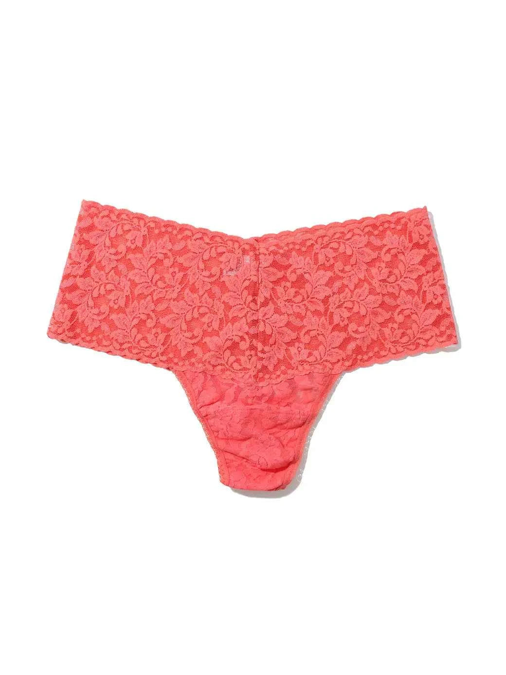 Hanky Panky Women's Signature Stretch Lace High-Waisted Retro Thong One Size Fits Most