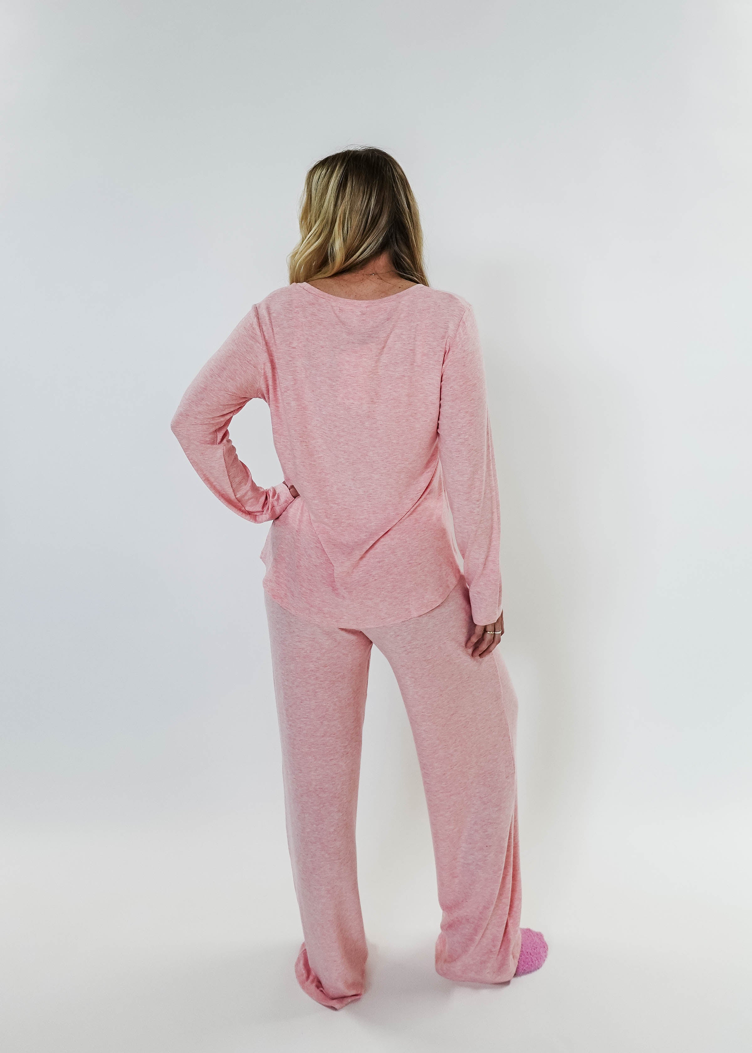 women's light pink loungewear set straight pant Miranda Nic