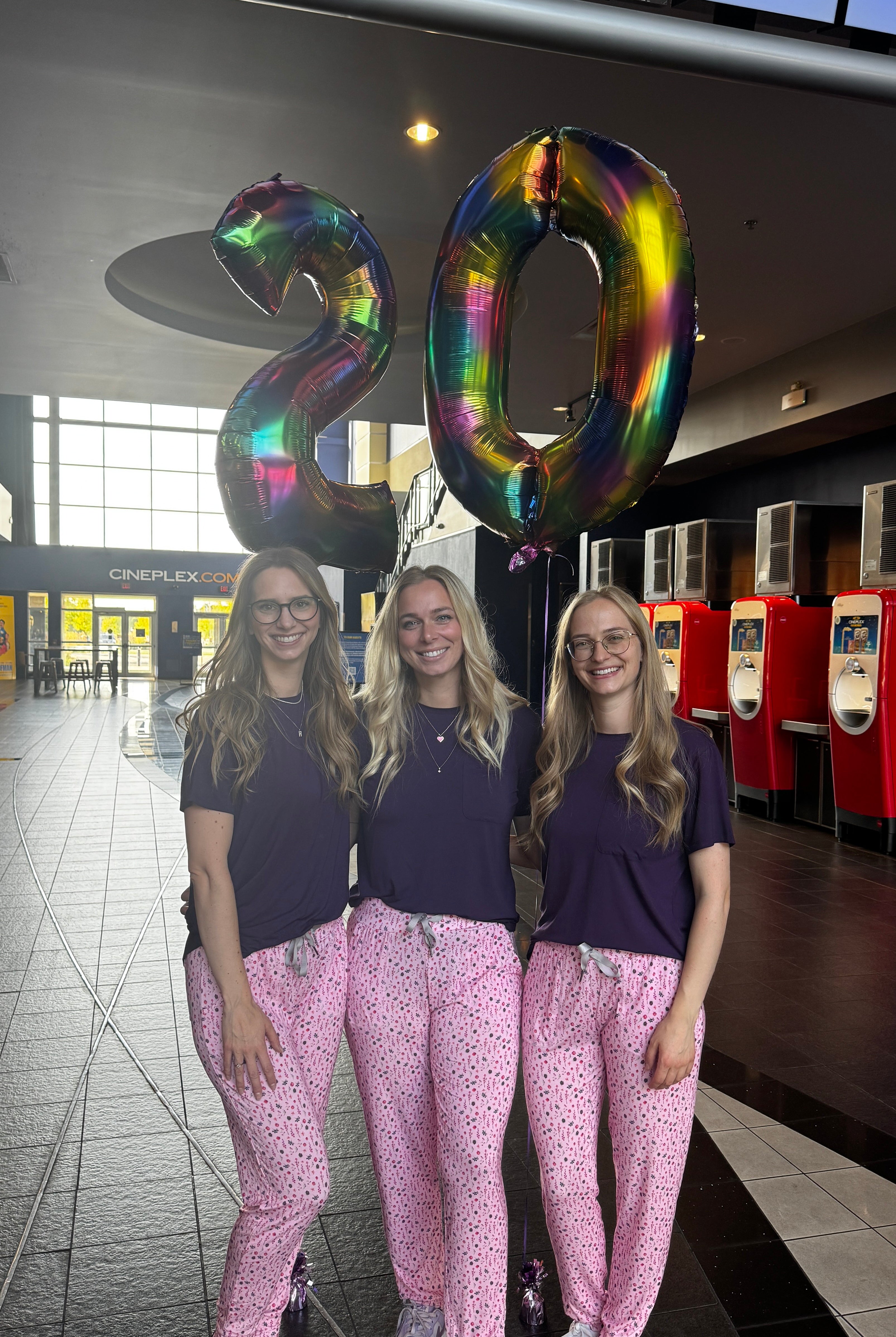 Flora's Garden Print Tee Floral Jogger PJ Set Bamboo the cloud nine sisters all in their matching pyjamas!