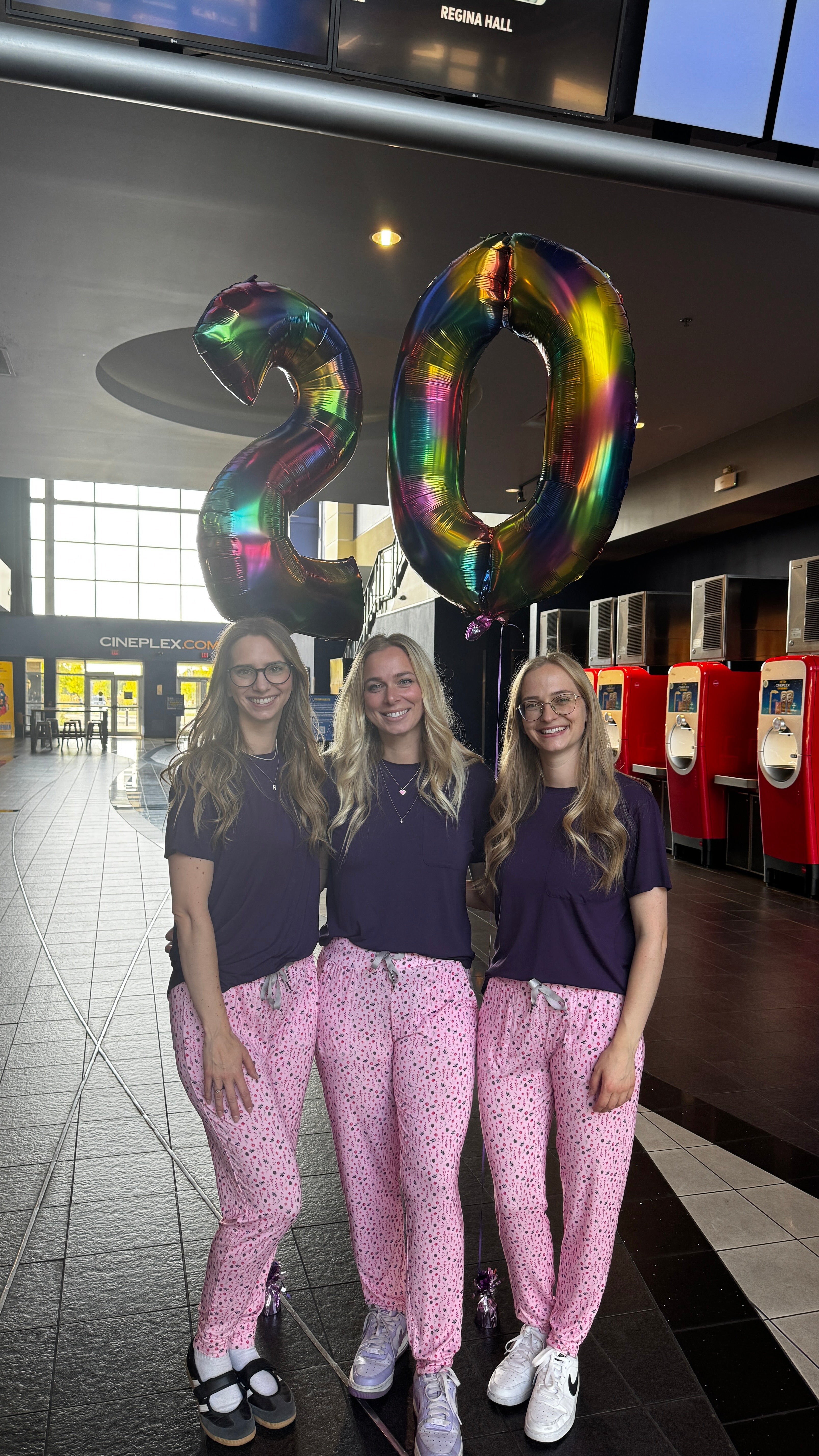 Flora's Garden Print Tee Floral Jogger PJ Set Bamboo the cloud nine sisters all in their matching pyjamas!