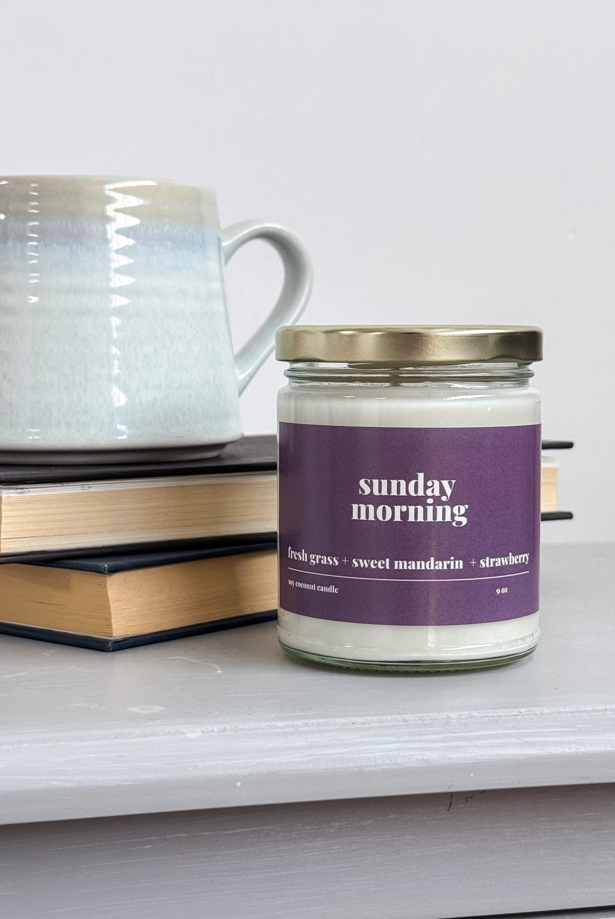Sunday Morning 9oz Candle | Fresh Grass + Sweet Mandarin + Strawberry