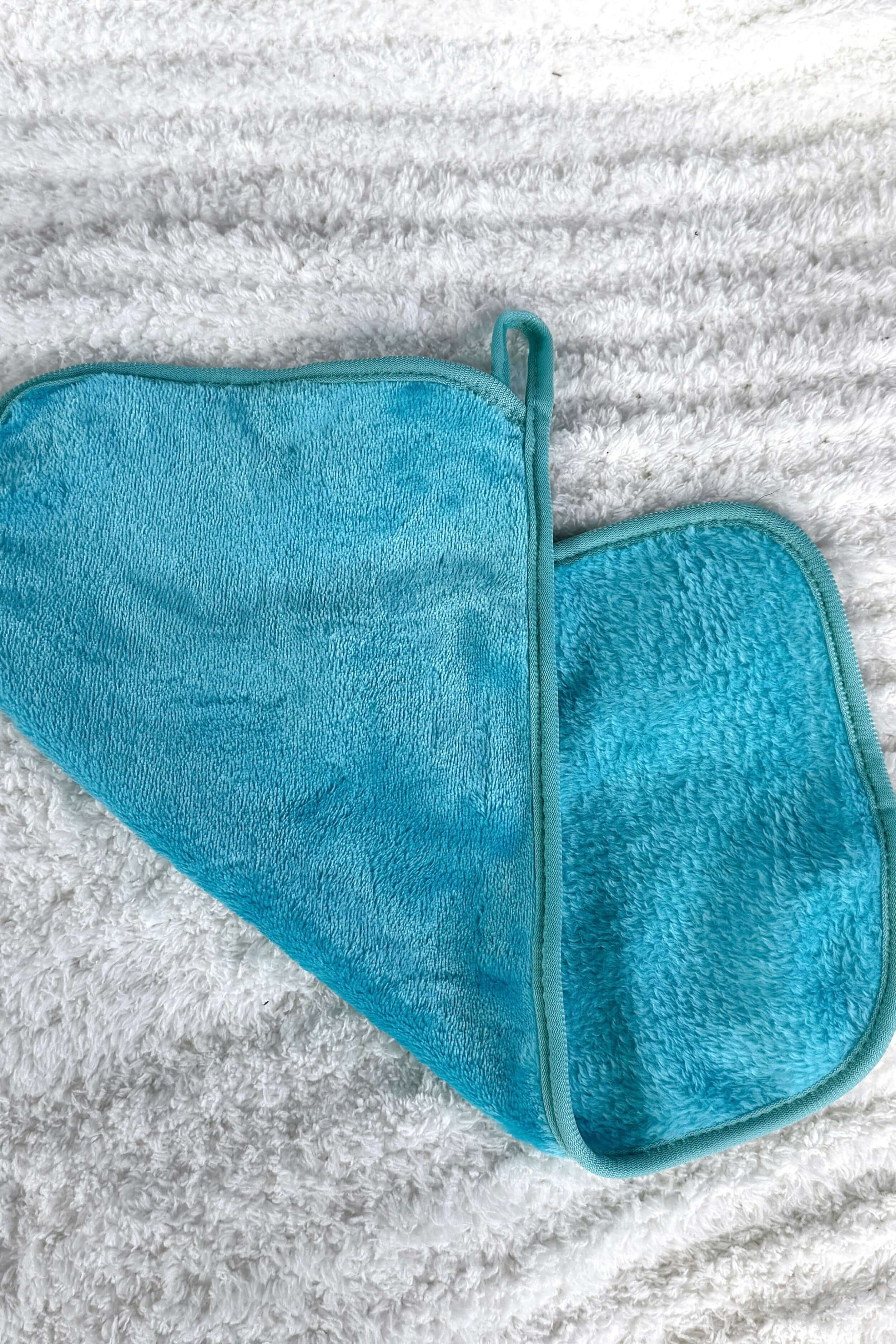 remove it makeup removing cloth aqua showing texture of cloth and handy hanging loop