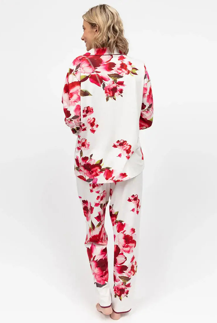 Isabella Women's Floral Printed Button up Jersey Pyjama Set