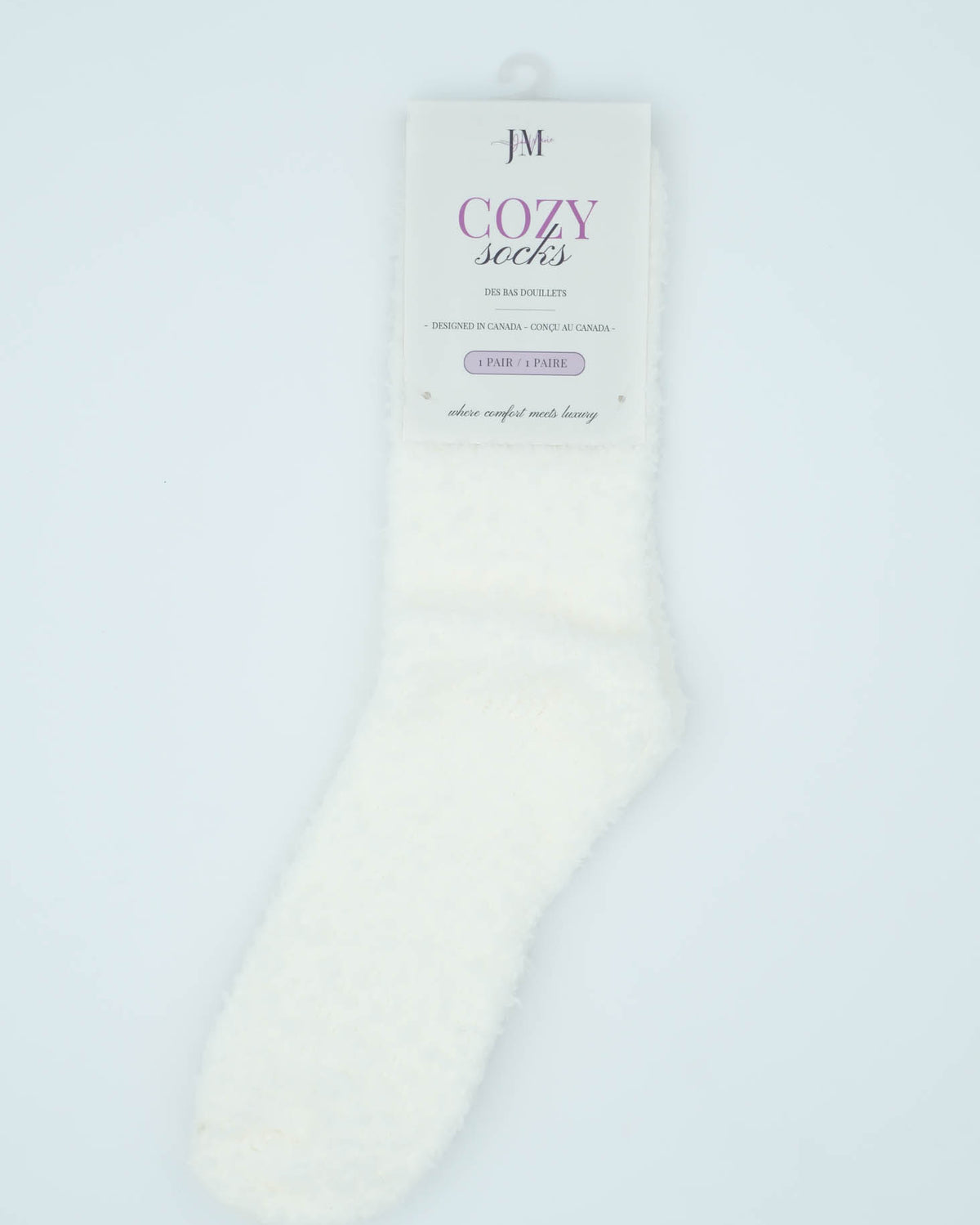 Lounge by Jan Marie Cozy Cloud Spa Socks ivory plush slouch sock — Cloud Nine Pajamas Edmonton