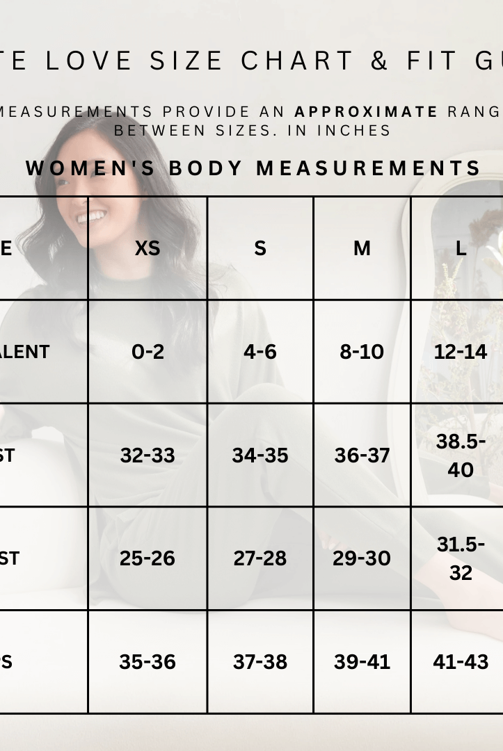 latte love size chart