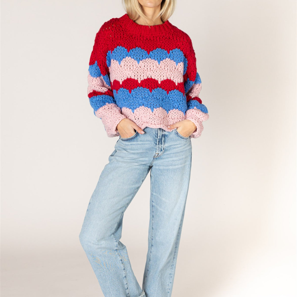 Lyla & Luxe LYNN chunky knit stripe detail texture — Cloud Nine Pajamas