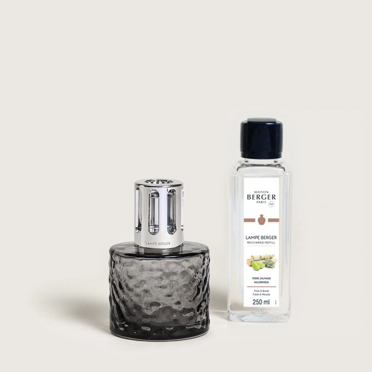 Maison Berger Mirage Black Fragrance Lamp with Wilderness fragrance angle view — Cloud Nine Pajamas