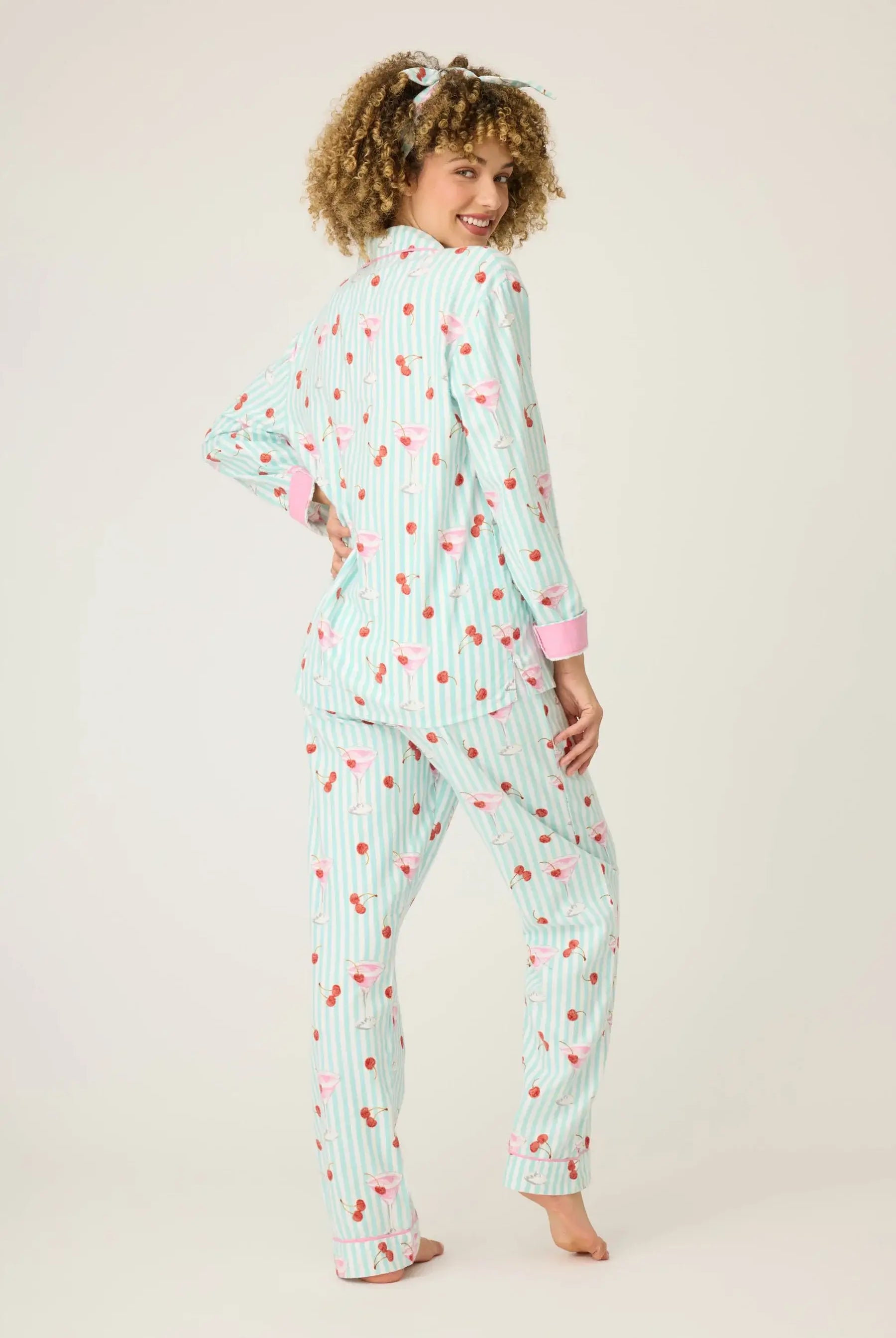 women's mint flannel drinks print pj set pj salvage