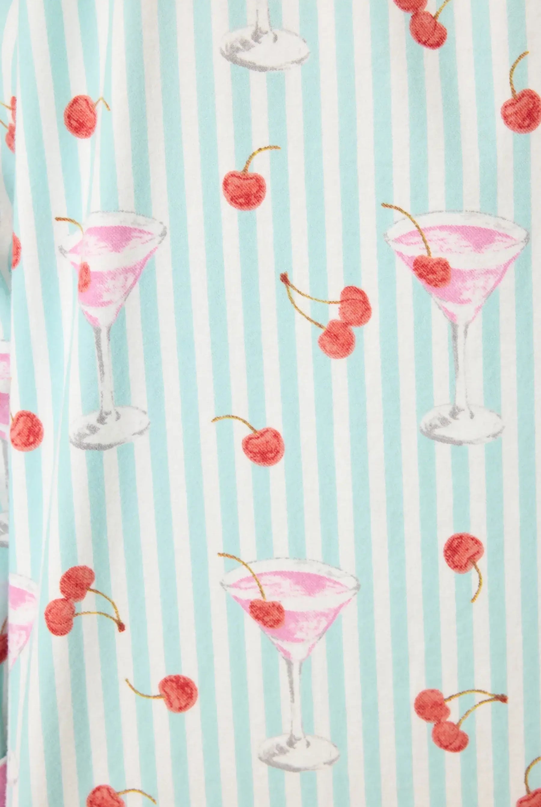 women's mint flannel nightshirt with drinks print pj salvage