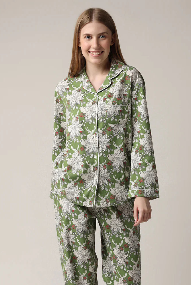 Winter Trails Flannel Pajama Set | Mahogany