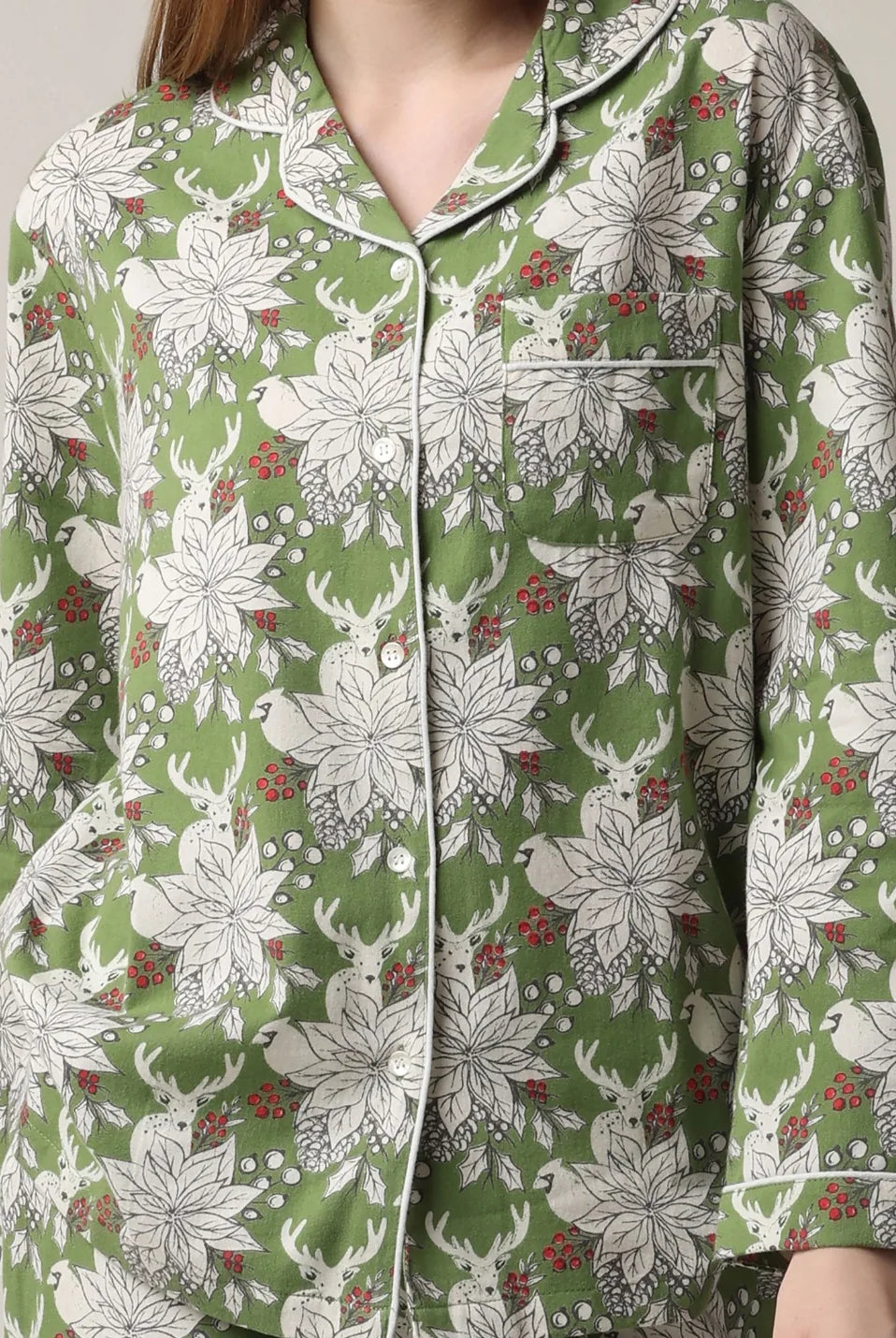 Winter Trails Flannel Pajama Set | Mahogany