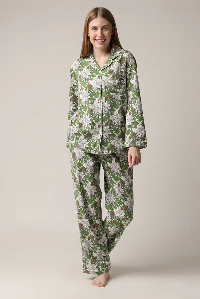 Winter Trails Flannel Pajama Set | Mahogany