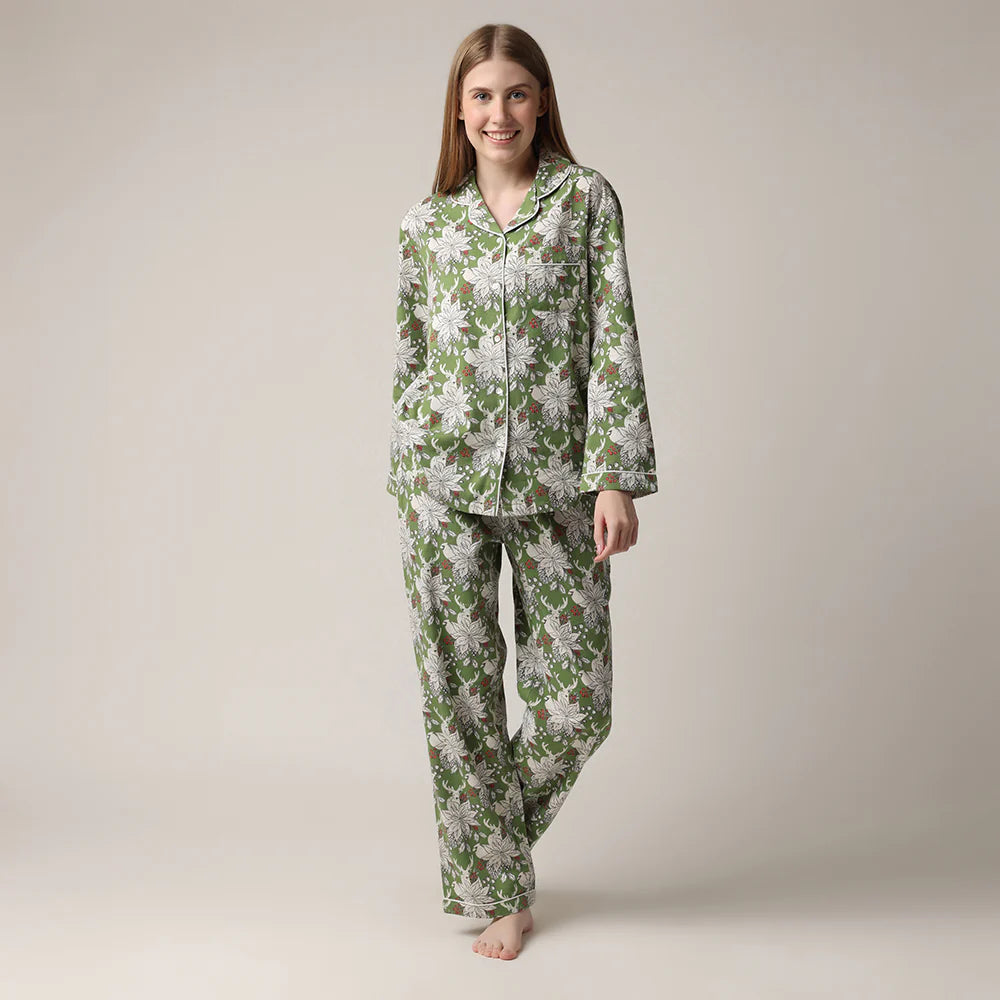 Winter Trails Flannel Pajama Set | Mahogany