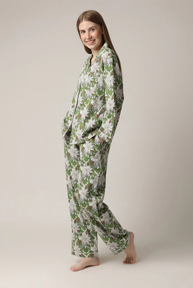 Winter Trails Flannel Pajama Set | Mahogany