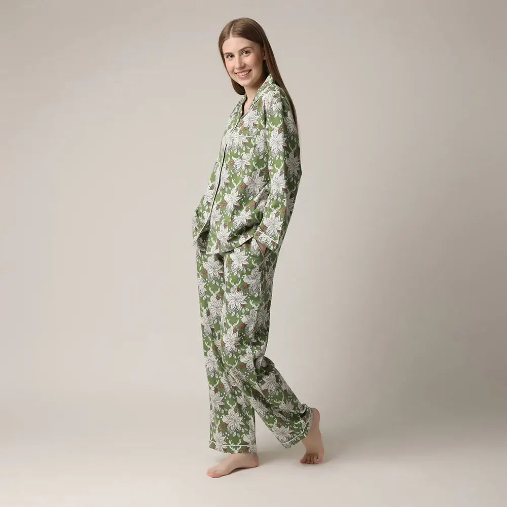 Winter Trails Flannel Pajama Set | Mahogany