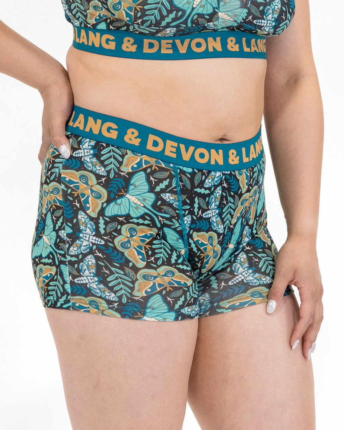 Devon + Lang Bria Boyshort in Midnight Moths print — Cloud Nine Pajamas Edmonton