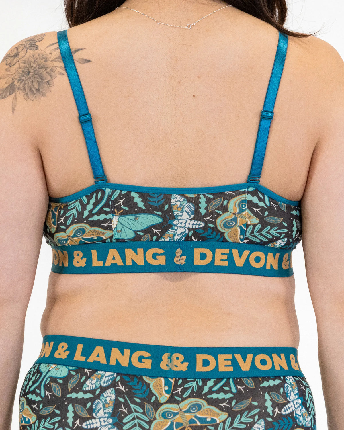 Devon + Lang Bria Wireless Bralette in Midnight Moths print — Cloud Nine Pajamas Edmonton