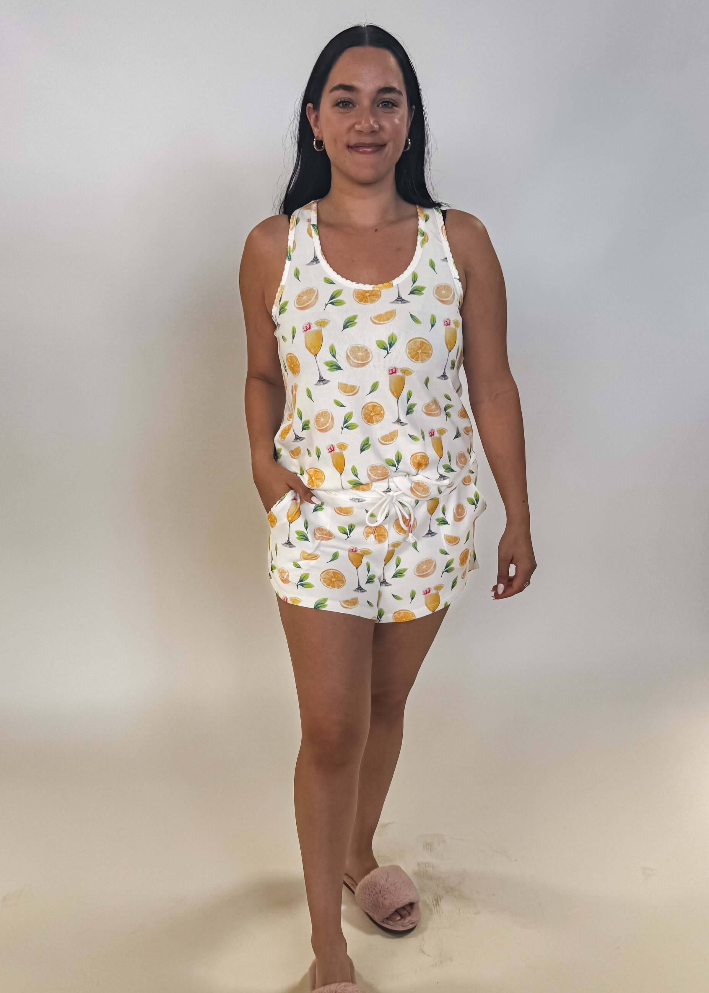 Mimosa Me Drink Print Tank + Short PJ Set PJ SALVAGE