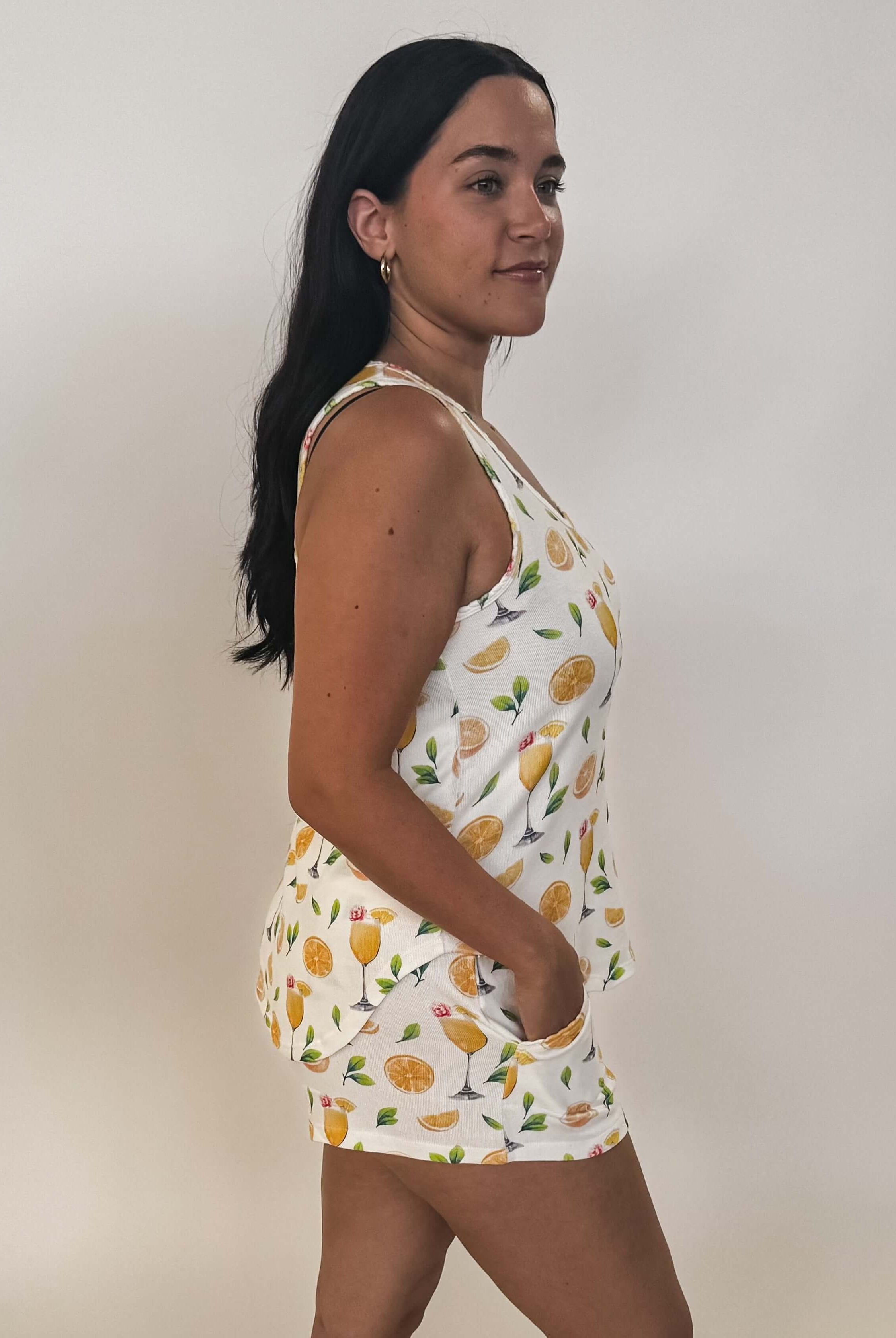 Mimosa Me Drink Print Tank + Short PJ Set PJ SALVAGE