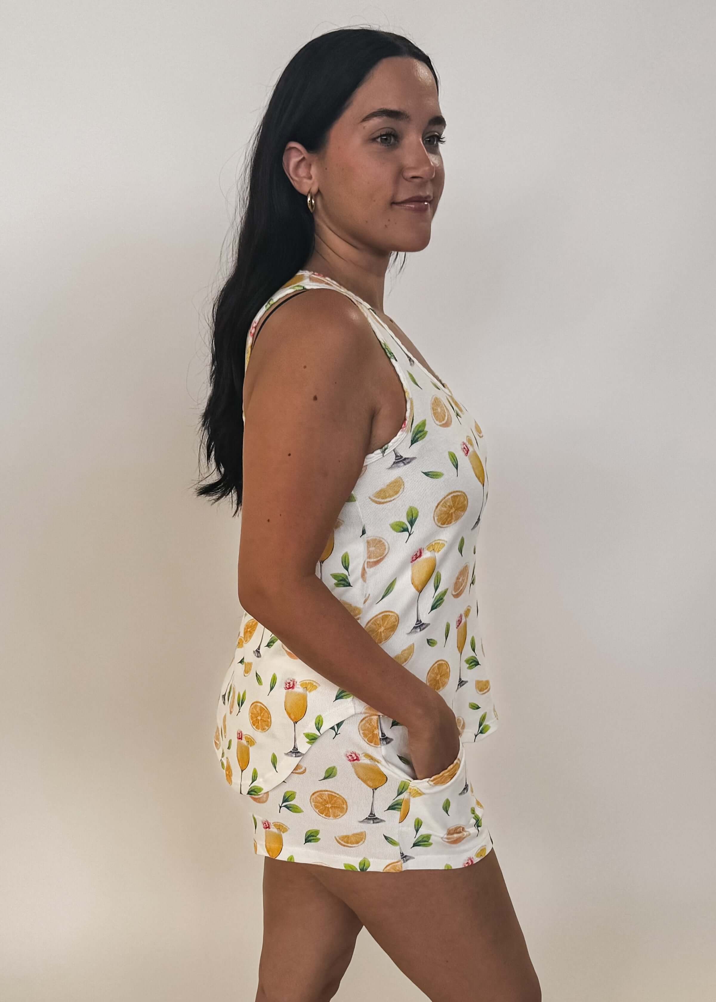 Mimosa Me Drink Print Tank + Short PJ Set PJ SALVAGE
