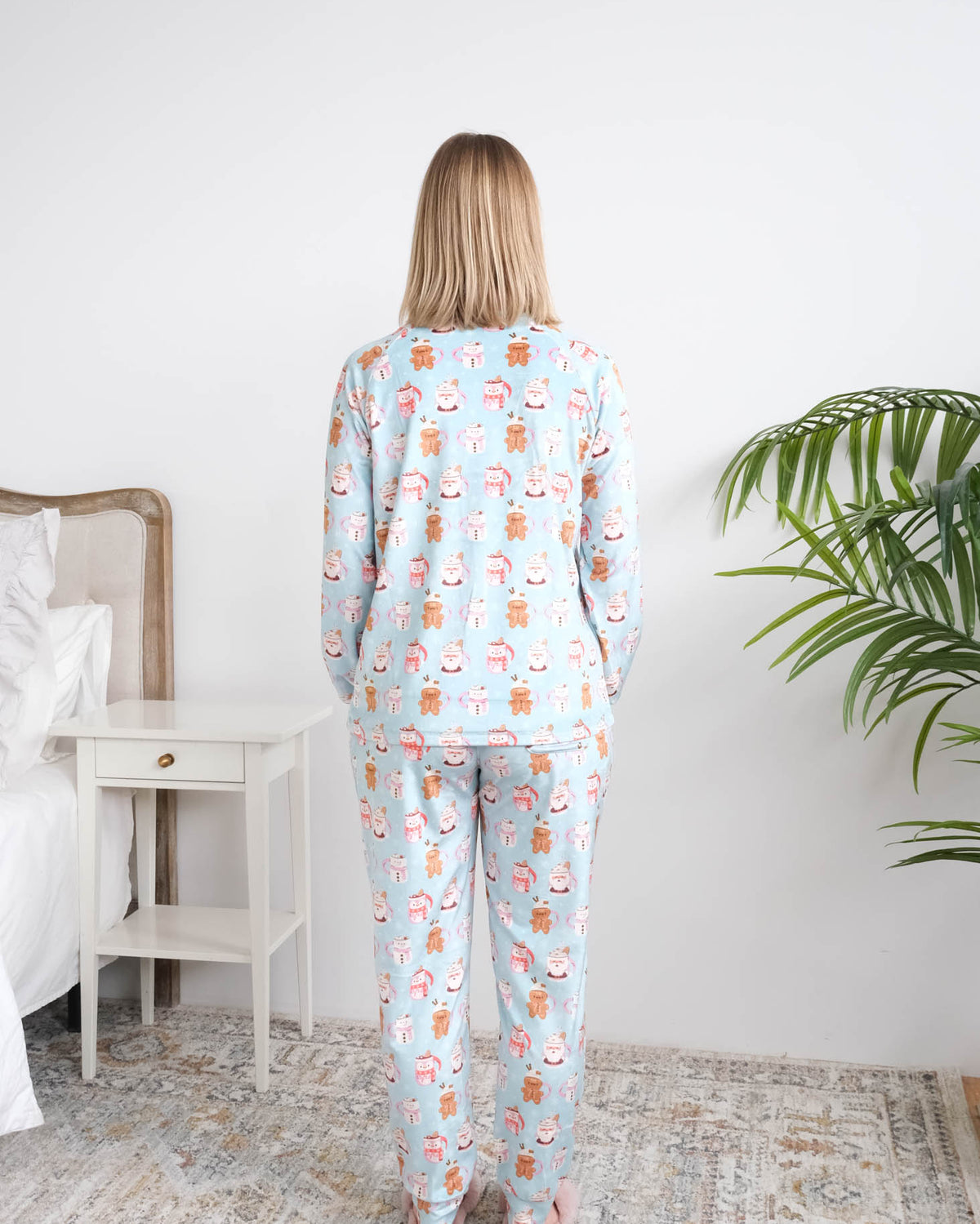 Miranda Nic Coffee and Cocoa Velour PJ Set back view — Cloud Nine Pajamas Edmonton