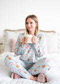 Velvety Velour Top/Jogger PJ Set Coffee & Cocoa