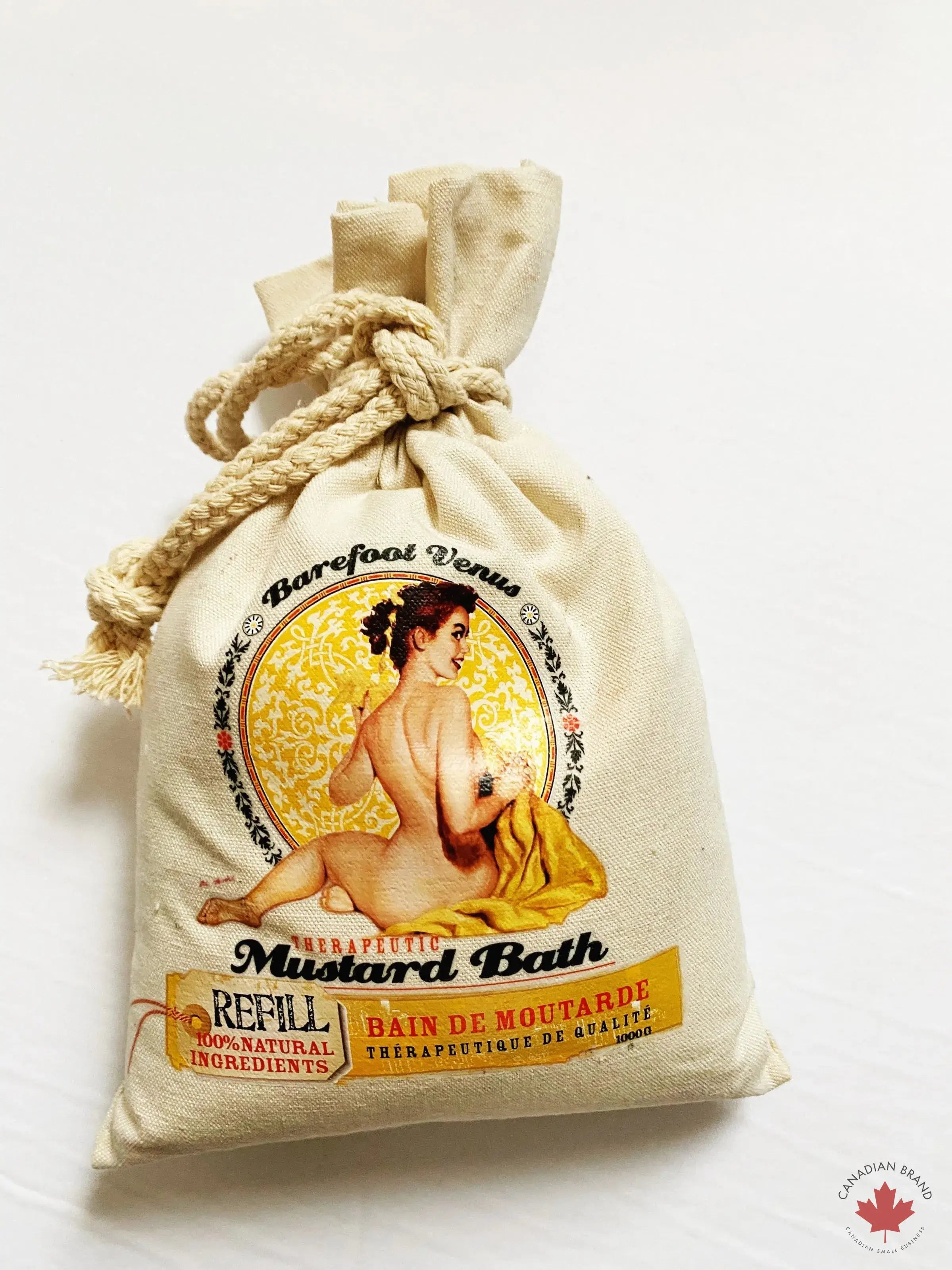 Mustard Bath 1KG Eco Refill Bag detoxifying mustard bath therapeutic essential oils bath salts Barefoot Venus