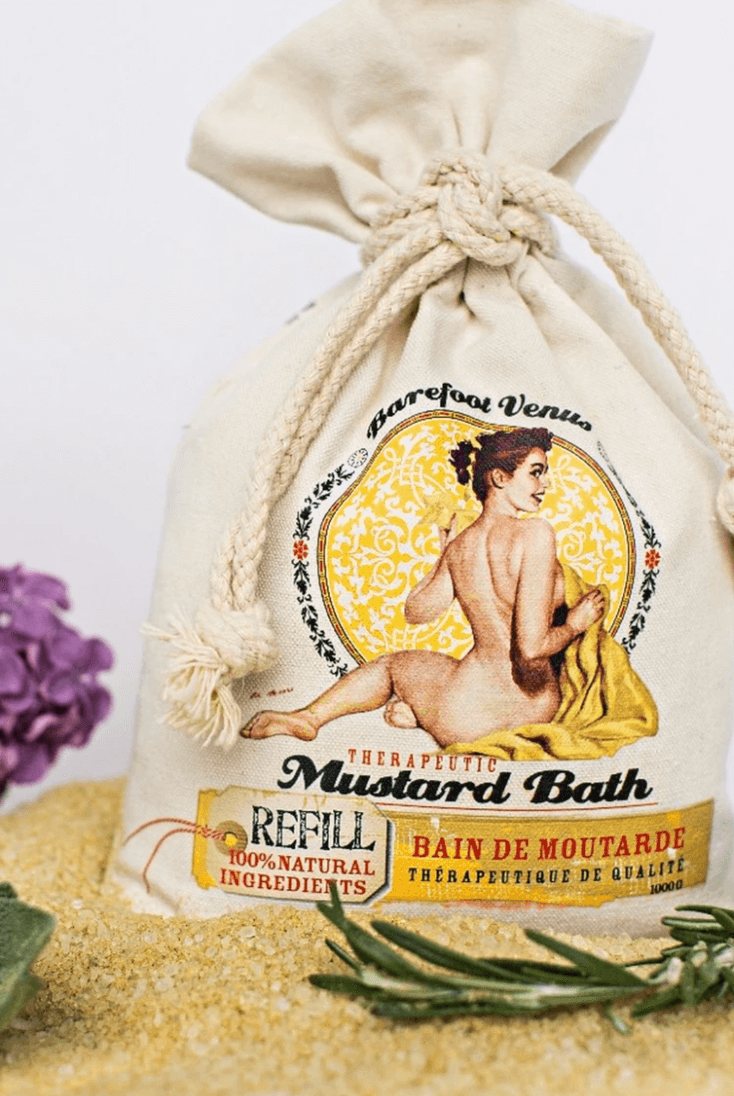 Mustard Bath 1KG Eco Refill Bag detoxifying mustard bath therapeutic essential oils bath salts Barefoot Venus