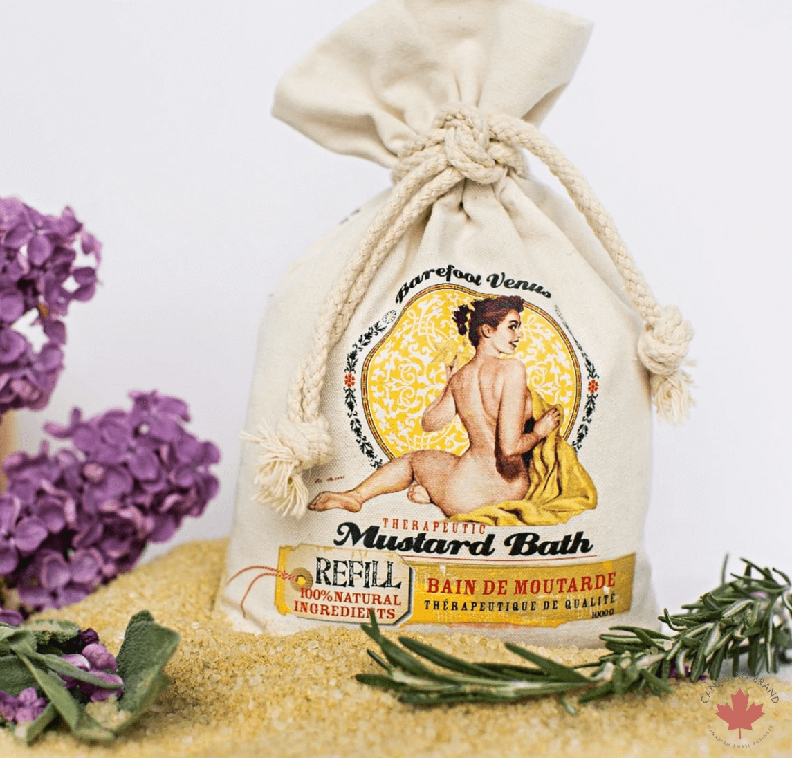 Mustard Bath 1KG Eco Refill Bag detoxifying mustard bath therapeutic essential oils bath salts Barefoot Venus