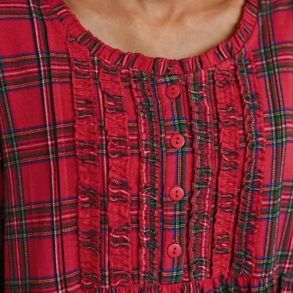 Flannel Nightgown Fireside Red Plaid