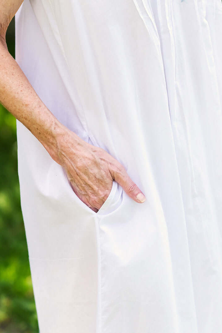 April Cornell Cottage Scatter Cotton Nightgown showing the side seam pockets