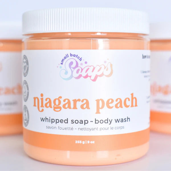 Small Batch Soaps Niagara Peach Whipped Soap 225g jar — Cloud Nine Pajamas Edmonton