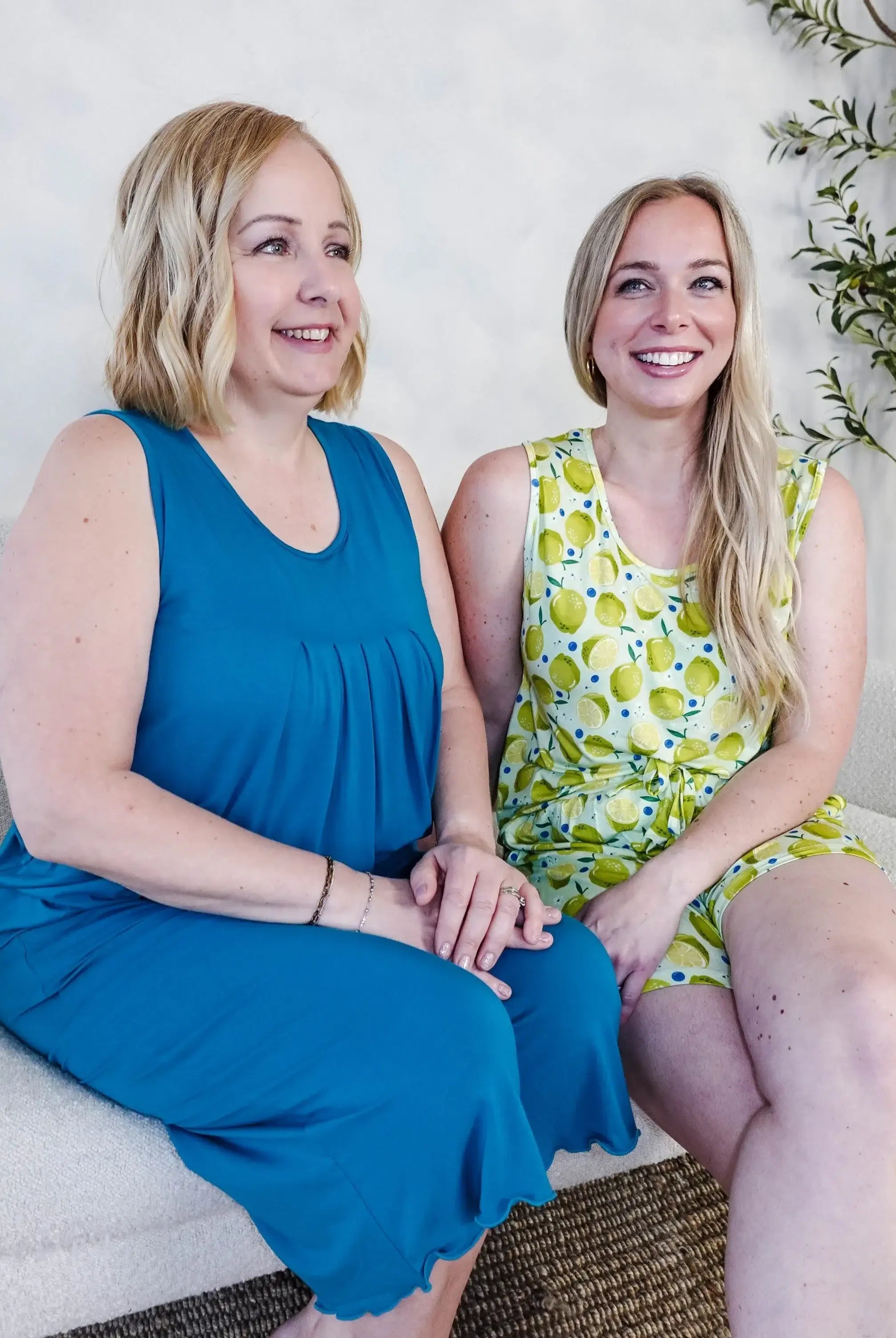 🌊 PJ Tank Pleated/Flutter Capri | Cyan Teal 🌊-Georgia Rylan-Cloud Nine Pajamas