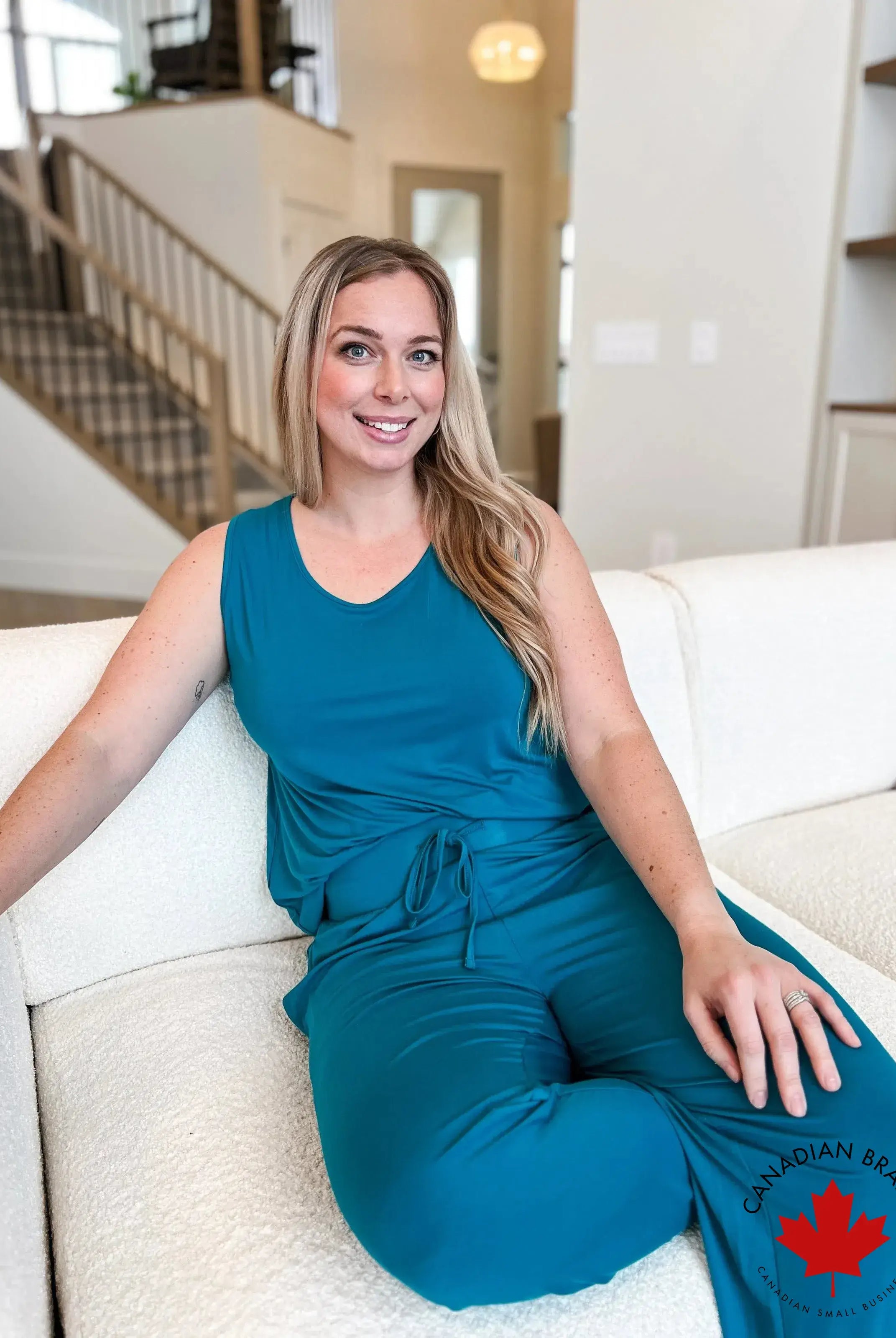 🌊 PJ Tank/Straight Leg Pant Bamboo | Cyan Teal 🌊