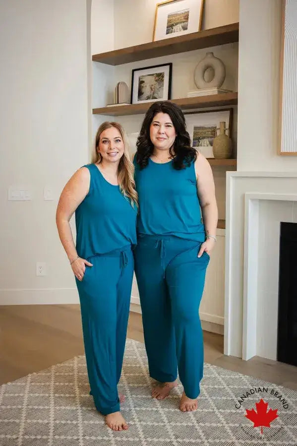 🌊 PJ Tank/Straight Leg Pant Bamboo | Cyan Teal 🌊