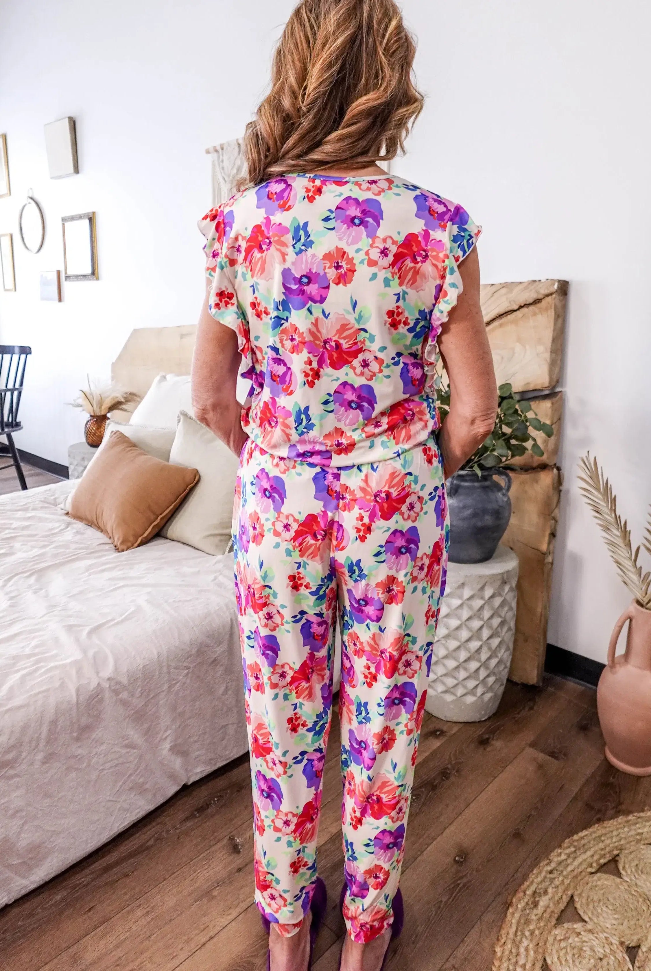 Flutter Top & Jogger PJ Set - Bamboo | Blooming Love georgia rylan