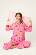 PJ Salvage 3 Piece Flannel Set Brunch Club Pink Rose