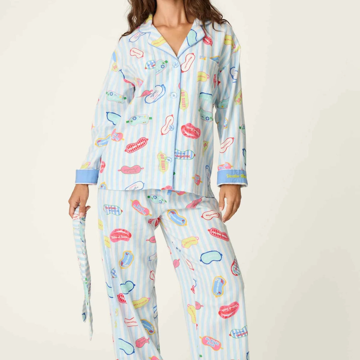 PJ Salvage 3 Piece Flannel Set Vacation Mode Out of Office