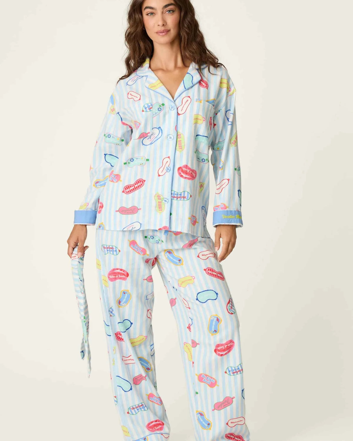 PJ Salvage 3 Piece Flannel Set Vacation Mode Out of Office